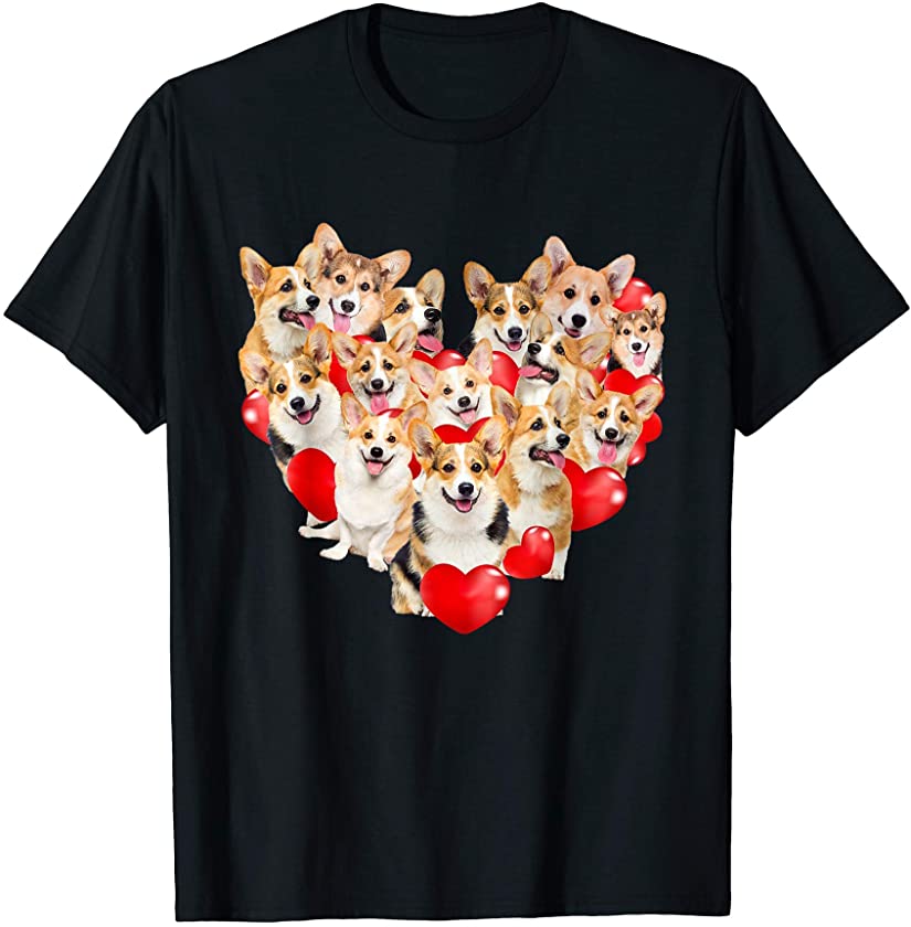 Cute Valentine’s Day Corgi Dog Heart Puppy T-Shirt