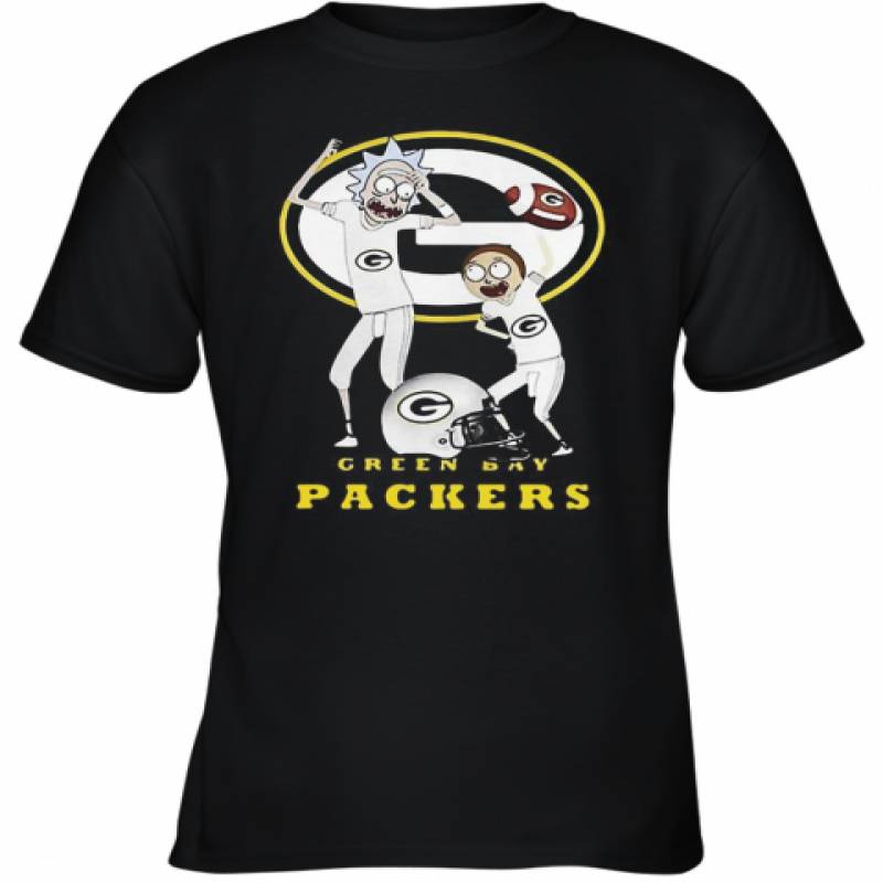 Rick And Morty Green Bay Packers Football Players Youth T-Shirt