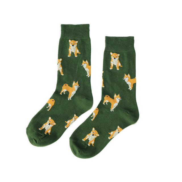 New Fashion Women Cute Pet Shiba Inu Crew Socks Kawaii Lovely Female Girls Puppy Dog Animals Combed Cotton Short Sock alx