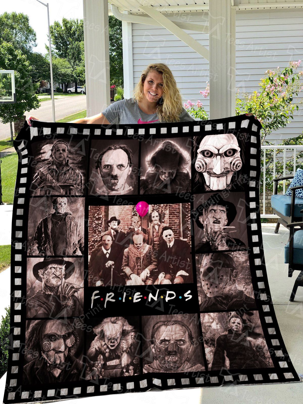 Halloween Friends Quilt Blanket