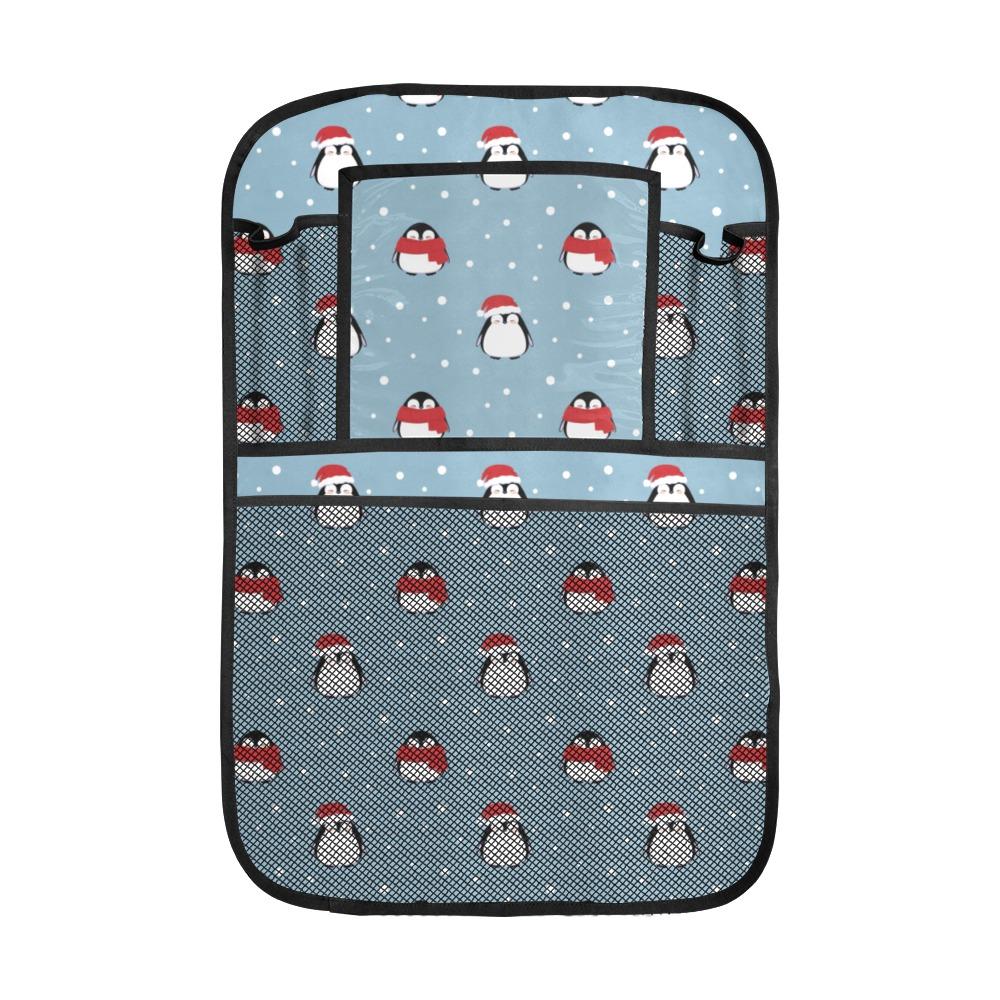 Cute Penguin Christmas Snow Pattern Car Seat Back Organizer