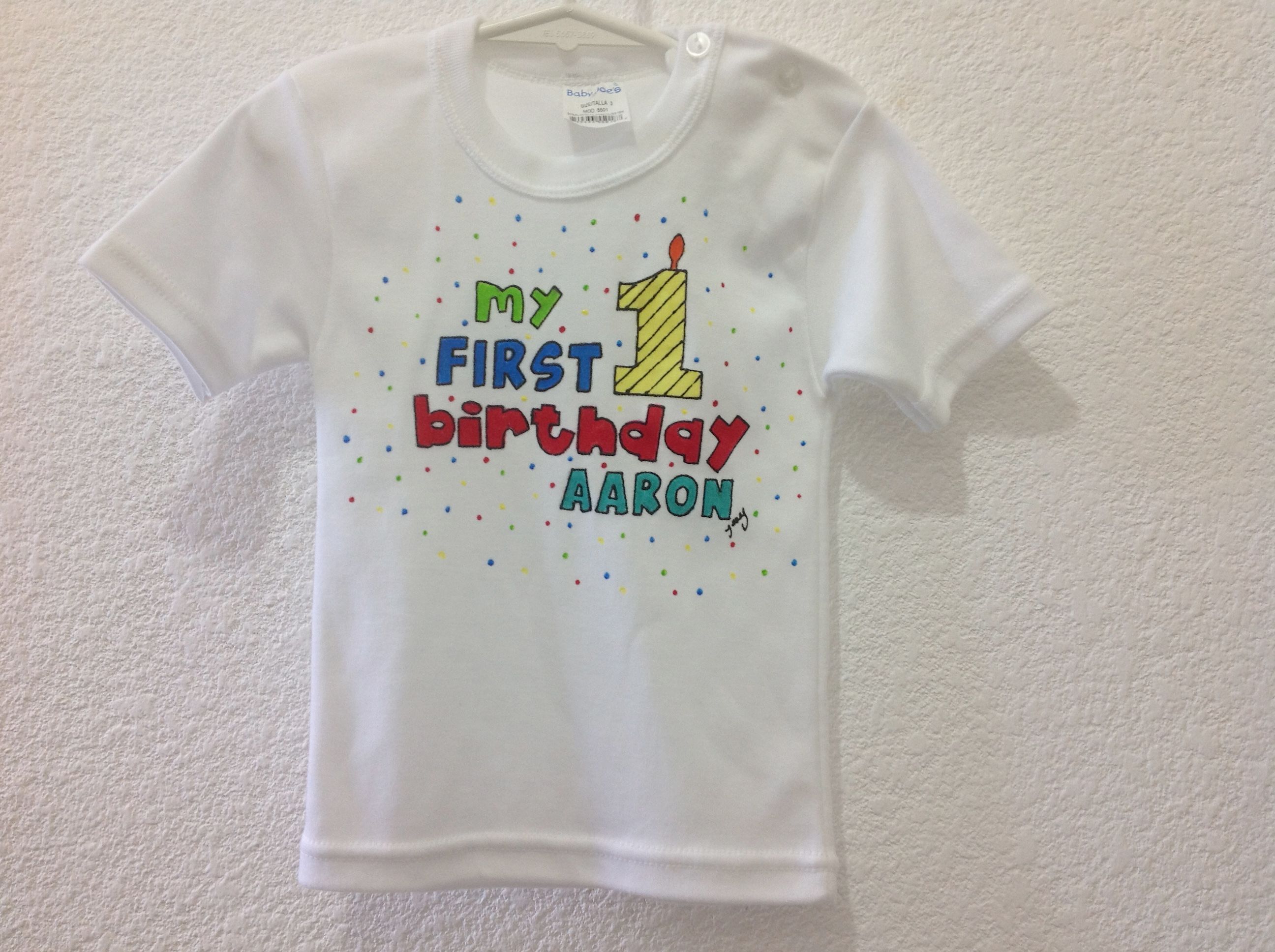 Playera Firts Birthday Aaron By Jenny Shirt