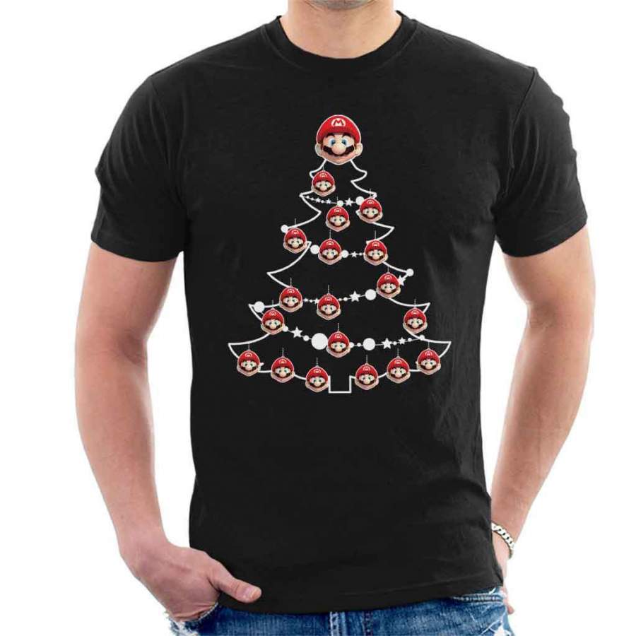 Super Mario Christmas Tree Baubles Men’s T-Shirt