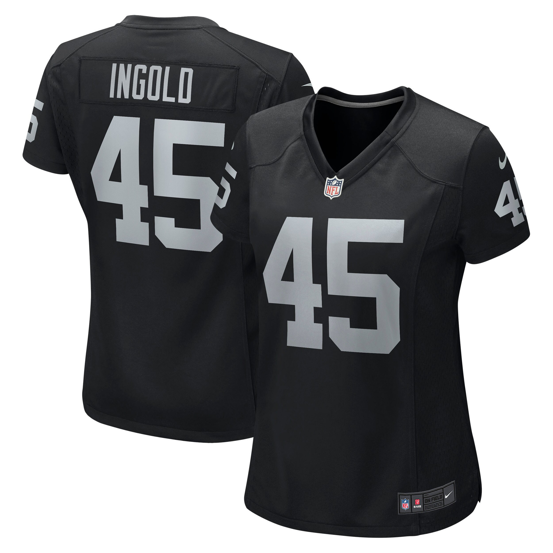 Alec Ingold Las Vegas Raiders Womens Game Jersey – Black NFL