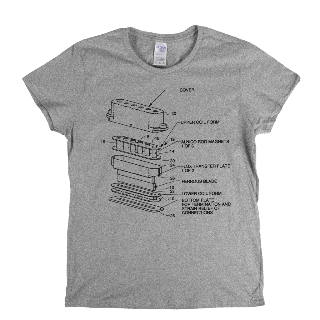 Guitar Pickup Womens T-Shirt