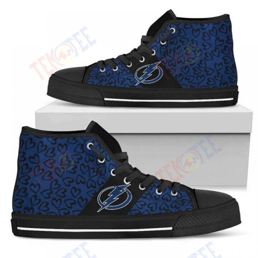 Mens Womens Perfect Cross Color Absolutely Nice Tampa Bay Lightning High Top Shoes TMT778