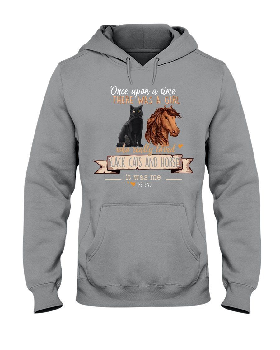 A Girl Really Loved Cat And Horse Custom Design For Animal Lovers Hoodie