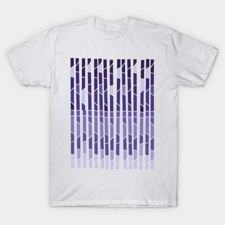 Stripe Geometric Pattern 1 T-Shirt Geometric Prismatic Chromatic Striped Pattern Stripes Lines Purple Texture Short Sleeve