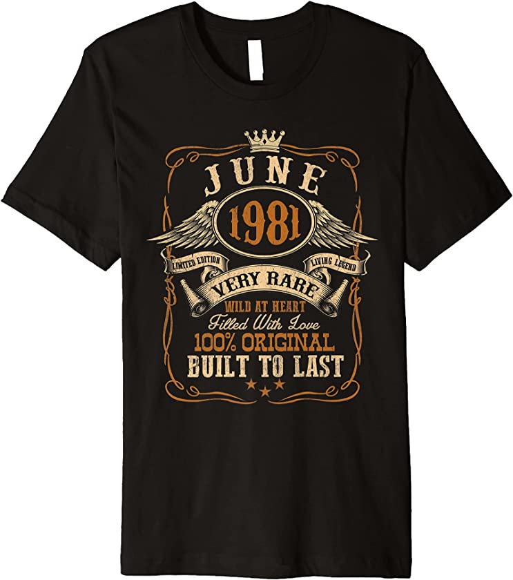 Vintage June 1981 Shirt 40 Years Old 40th Birthday Gift Premium T-Shirt