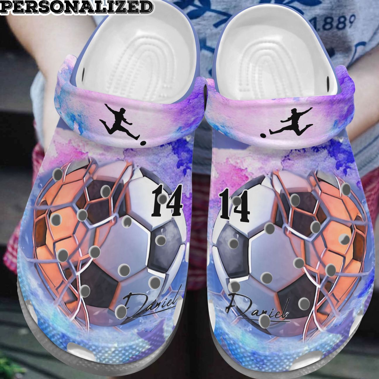 Soccer Personalized Clog, Custom Name, Text, Color, Number Fashion Style For Women, Men, Kid, Print 3D Soccer P1