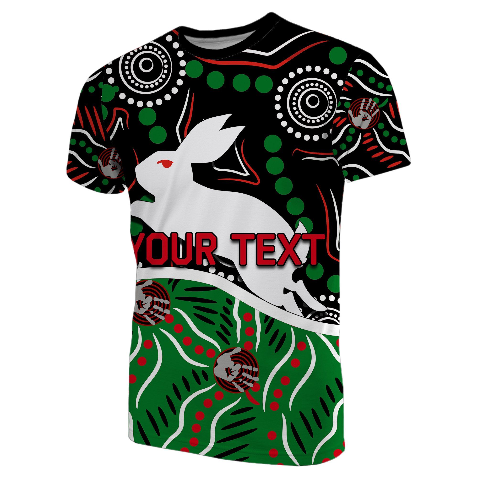 (Custom Personalised)Rabbitohs T-Shirt Aboriginal TH4