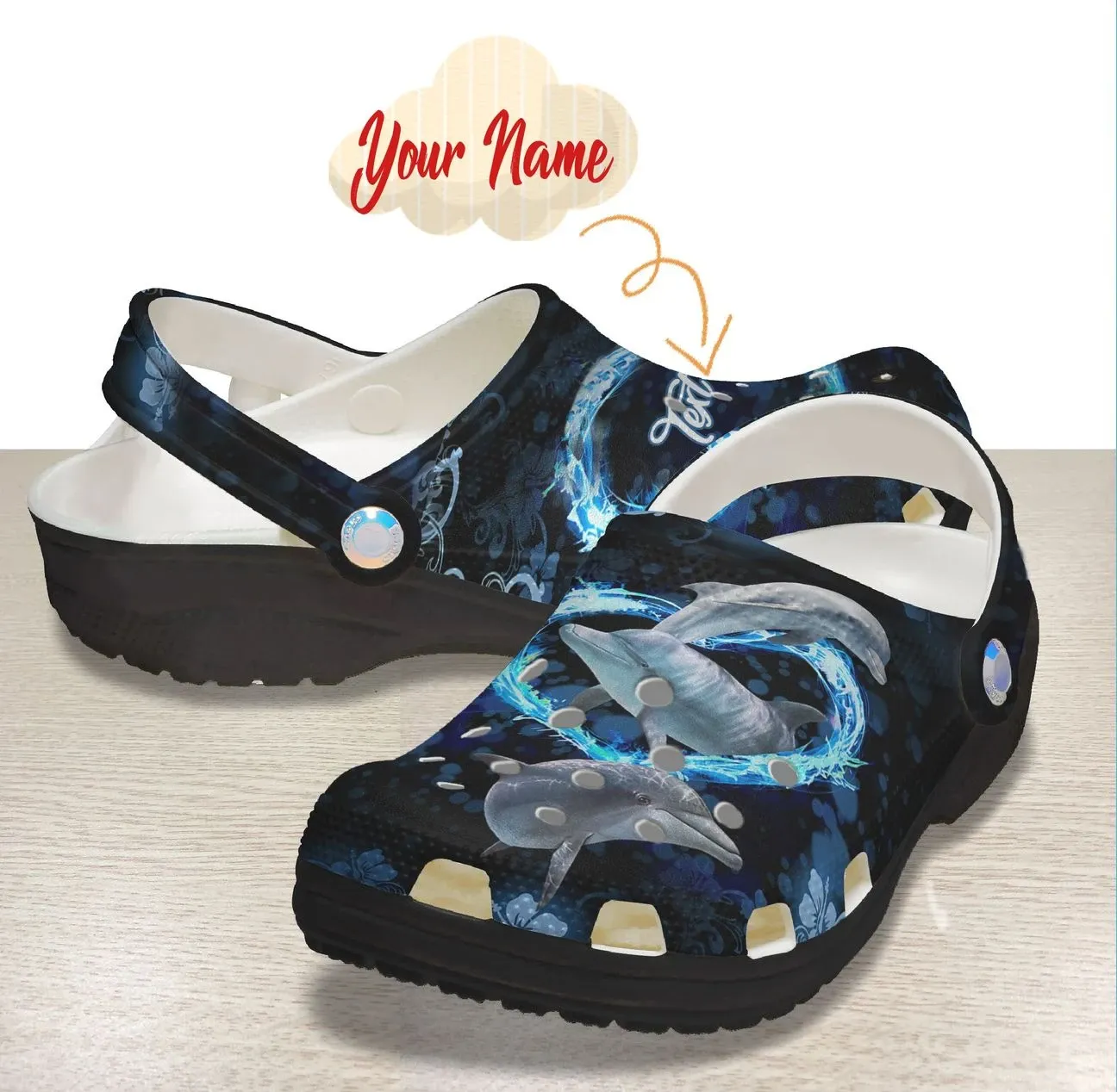 Lovely Dolphin Personalized Clog Custom Crocs Comfortablefashion Style Comfortable For Women Men Kid Print 3D