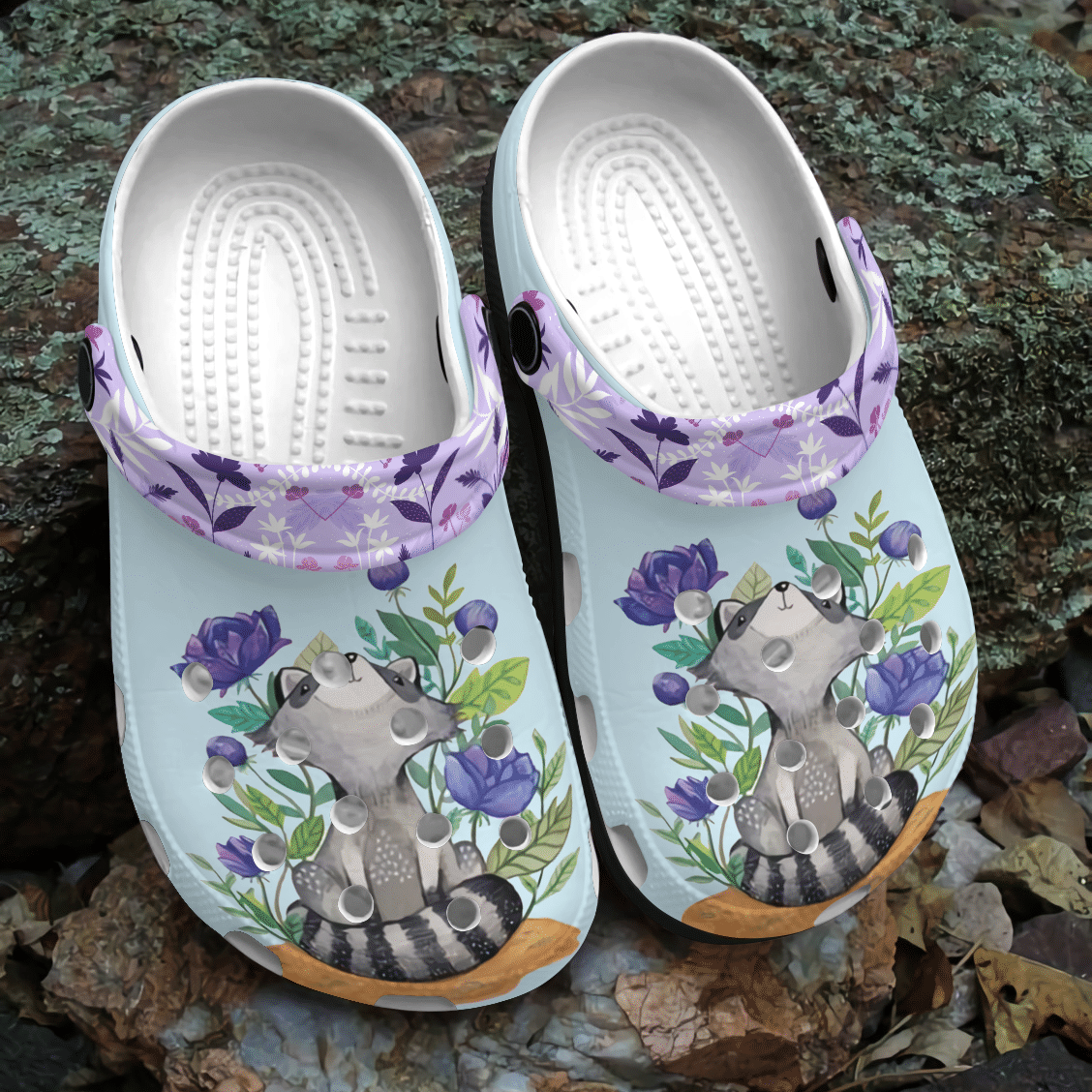 Raccoon Personalized Clog, Custom Name, Text, Color, Number Fashion Style For Women, Men, Kid, Print 3D Emotional