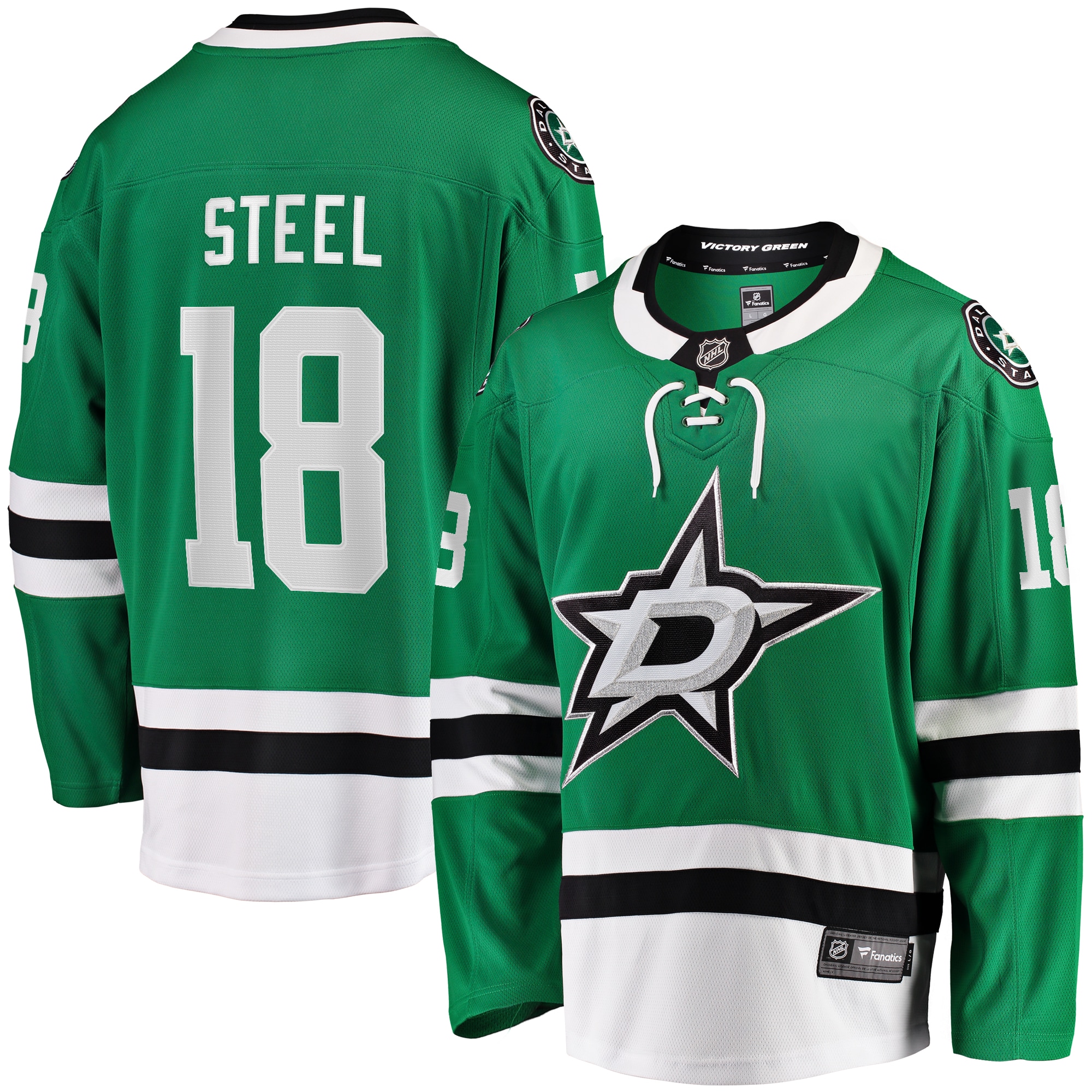 Men's Dallas Stars Sam Steel Kelly Green Home Breakaway Jersey