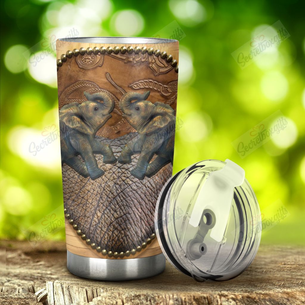 Personalized Elephant Leather Point Yw0701140Cl Stainless Steel Tumbler Travel Customize Name, Text, Number, Image