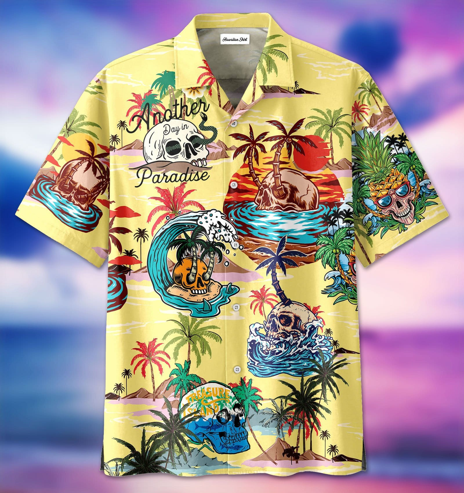 Skull Parasise Love Beach Vintage Hawaii Aloha Shirts Ha107113