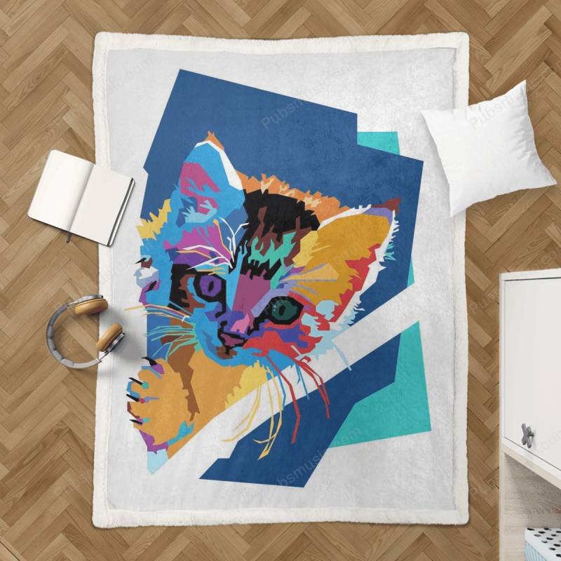 Pop Kitten – Wpap Pop Art Sherpa Fleece Blanket