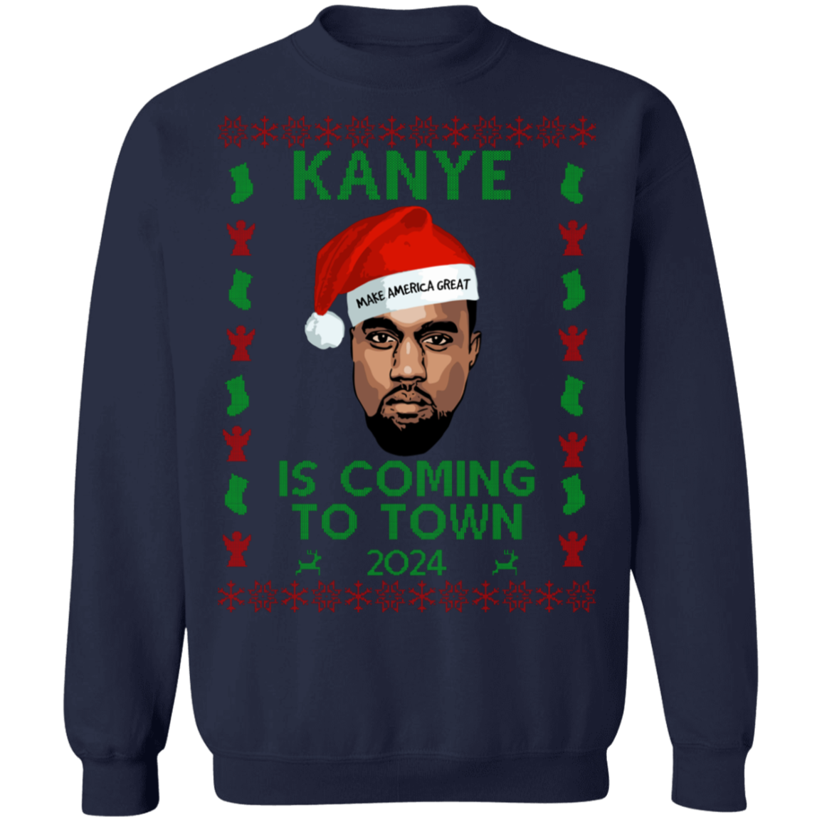 Kanye 2024 Ugly Christmas Sweater Orangershirt Store