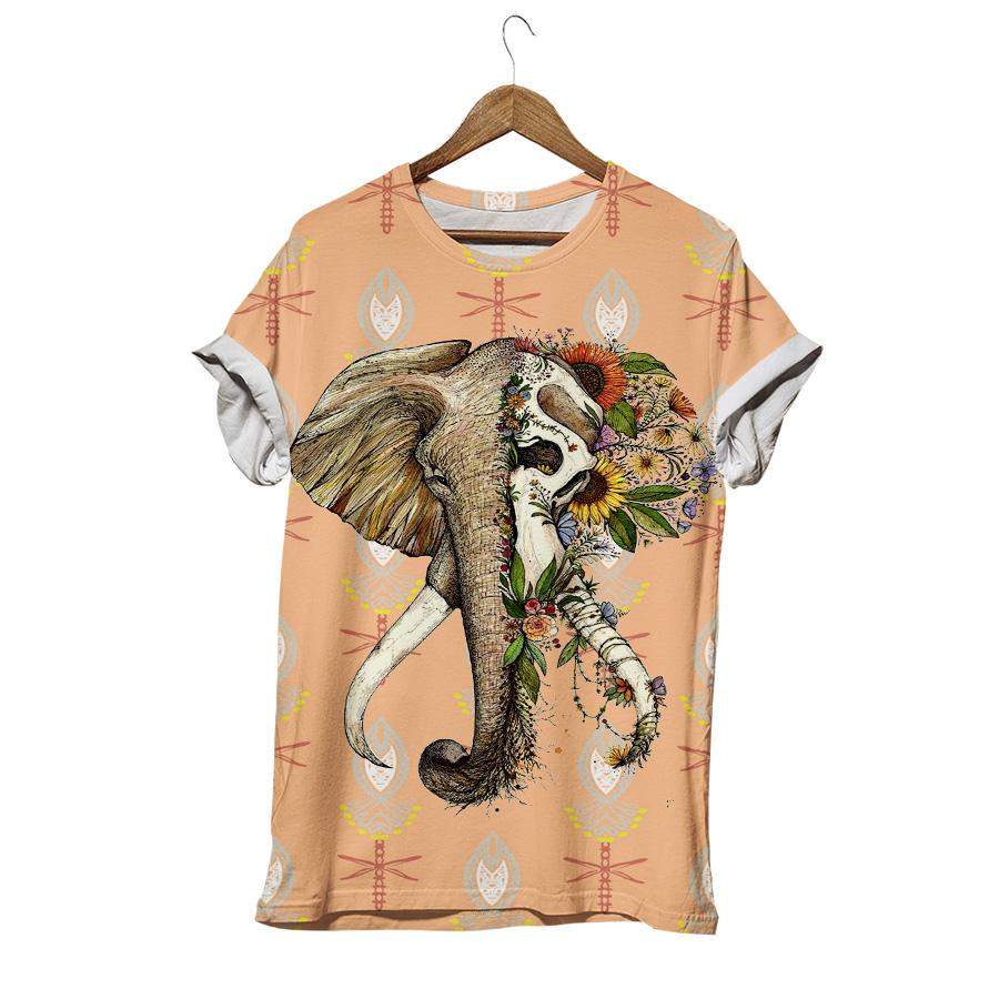 Botanical Skull Elephant T-shirt