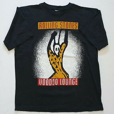 Vintage 1994/95 Rolling Stones Voodoo Lounge Tour Black  Extra  T-shirt 9112