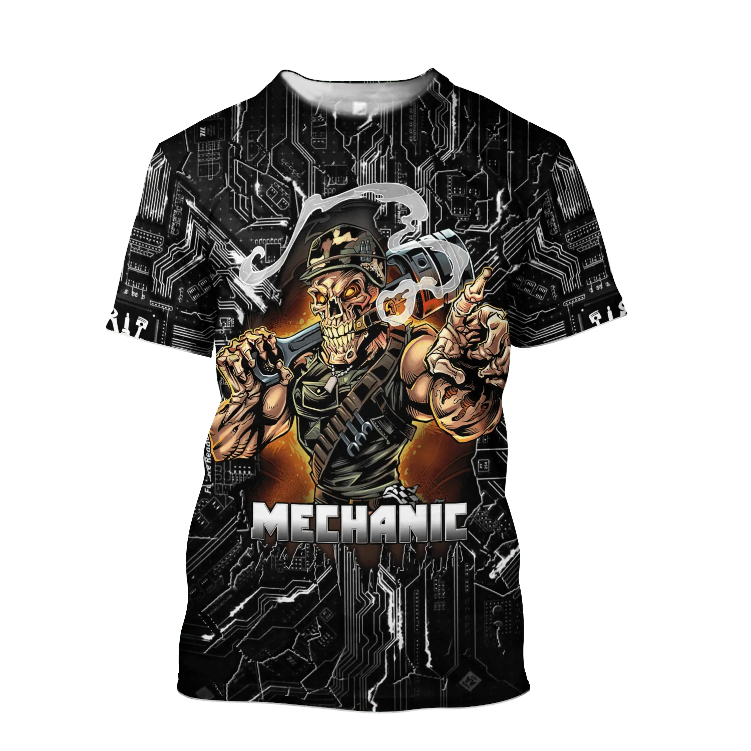 3D Skull Mechanic T Shirt Cool Mechanic Shirt Men Women Best Gift To Mechanical