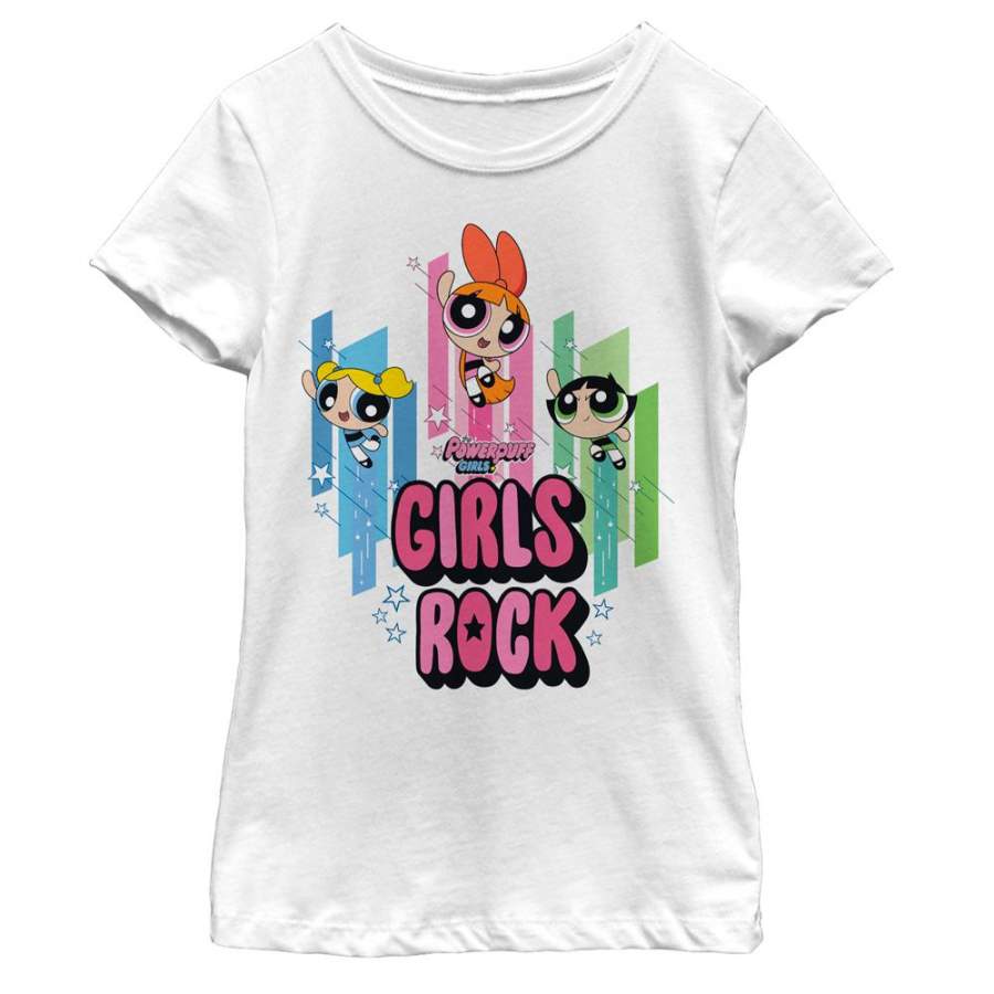 The Powerpuff Girls Girl’s Hero Girls Rock  T Shirt White S