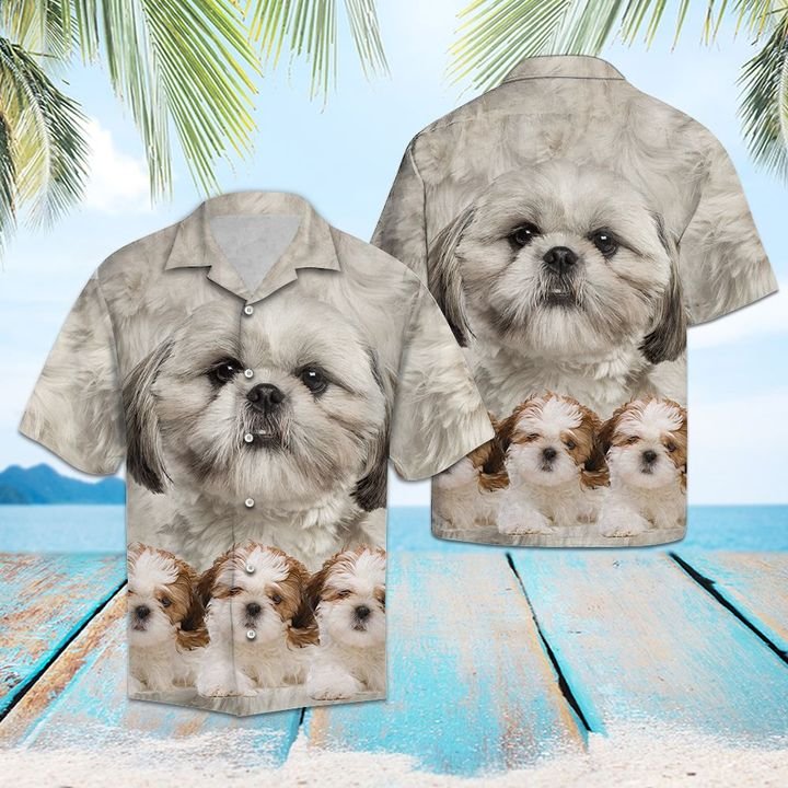 Awesome Shih Tzu Hawaiian Shirt Summer Button Up For Men, Women, Couple