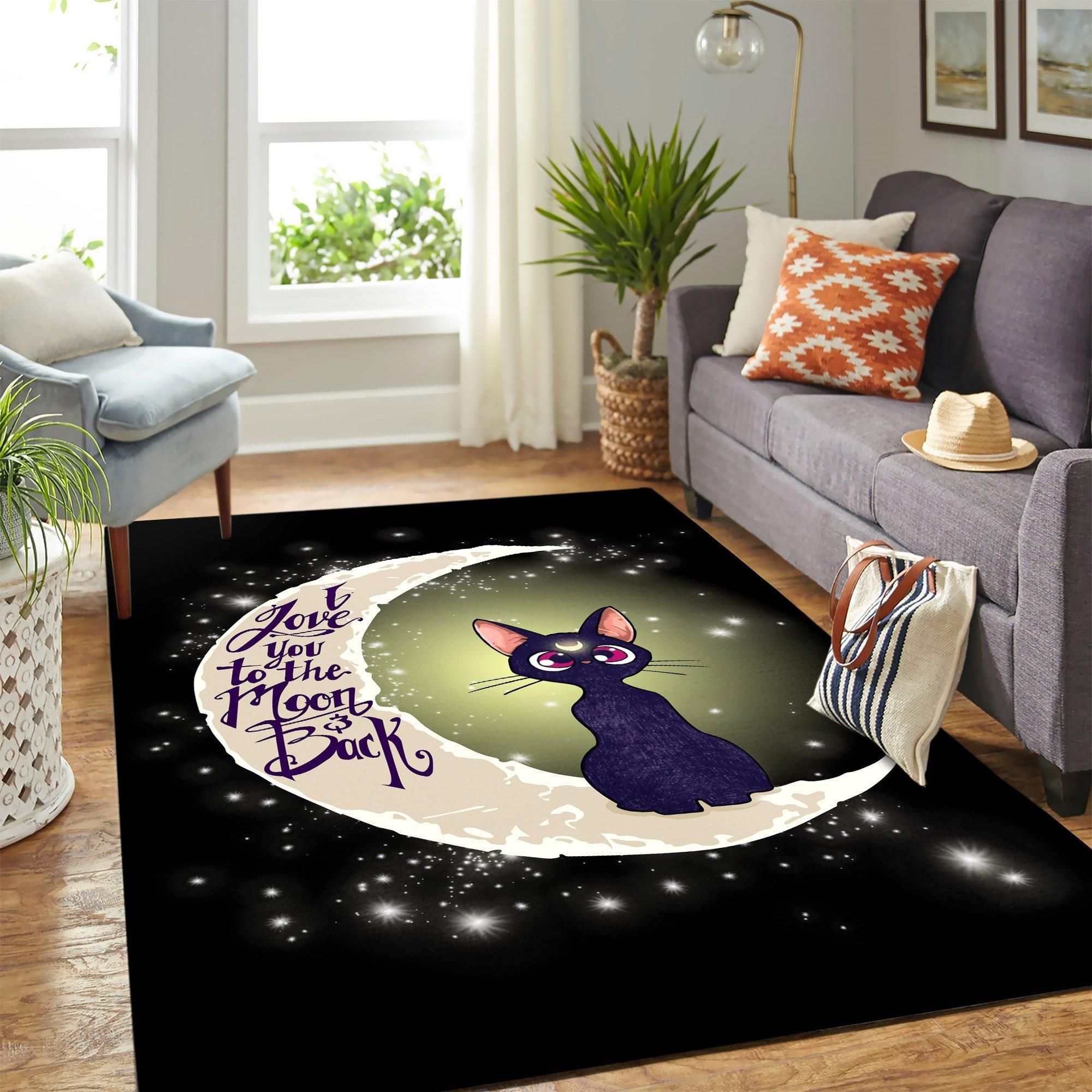 Jiji Cat Moon Area Rug Geeky Carpet – home decor – Bedroom Living Room decor