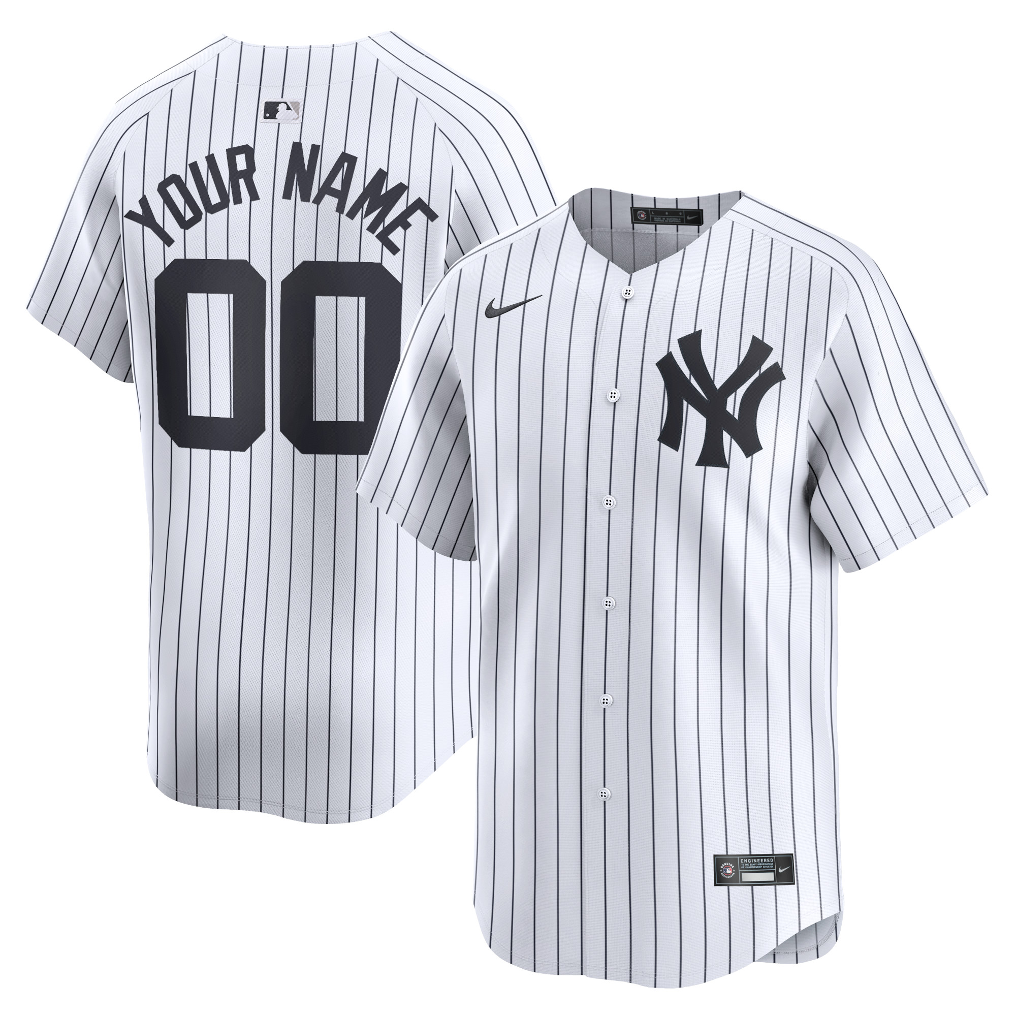 New York Yankees Home Limited Custom Jersey – White