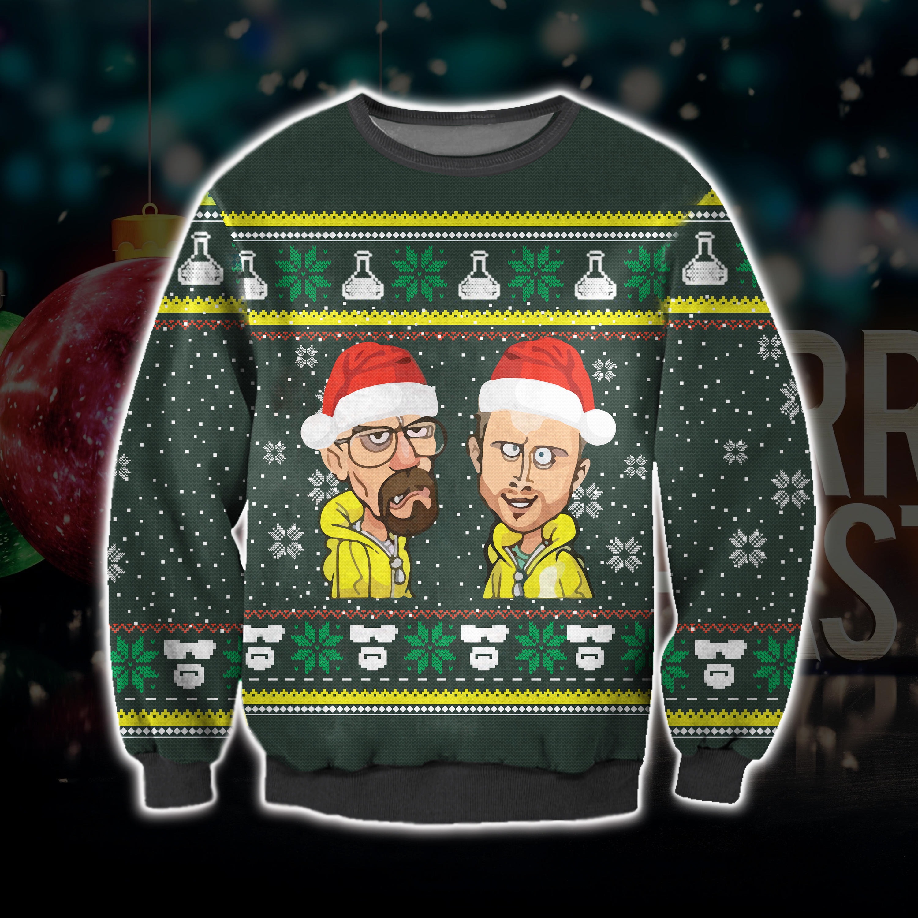 3D All Over Printed Breaking Bad Ugly Christmas Sweatshirt