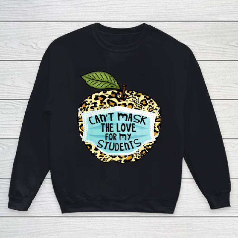 Can't Mask My Love Of Teaching Leopard Plaid Teacher Gift Youth Sweatshirt