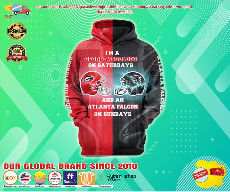 I?M A Georgia Bulldogs On Saturdays And An Atlanta Falcons On Sundays 7 Unisex 3D Hoodie Gift For Fans