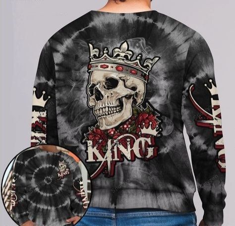 Skull Rose Crown Couple King And Queen Sweatshirts