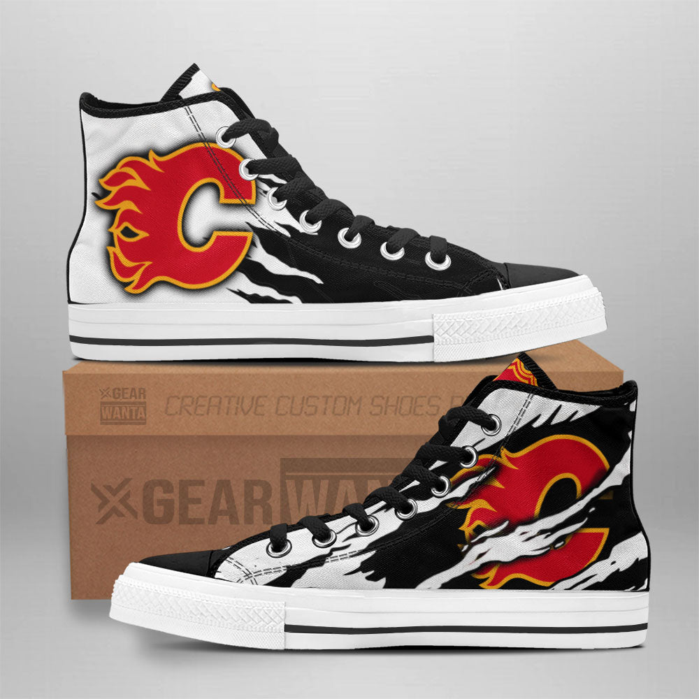 Calgary Flames Shoes Custom High Top Sneakers For Fans