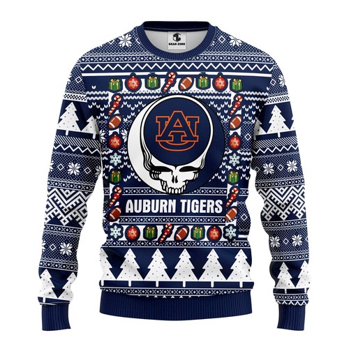 Auburn Tigers Grateful Dead Christmas Gift For Fan Ugly Wool Sweater Christmas