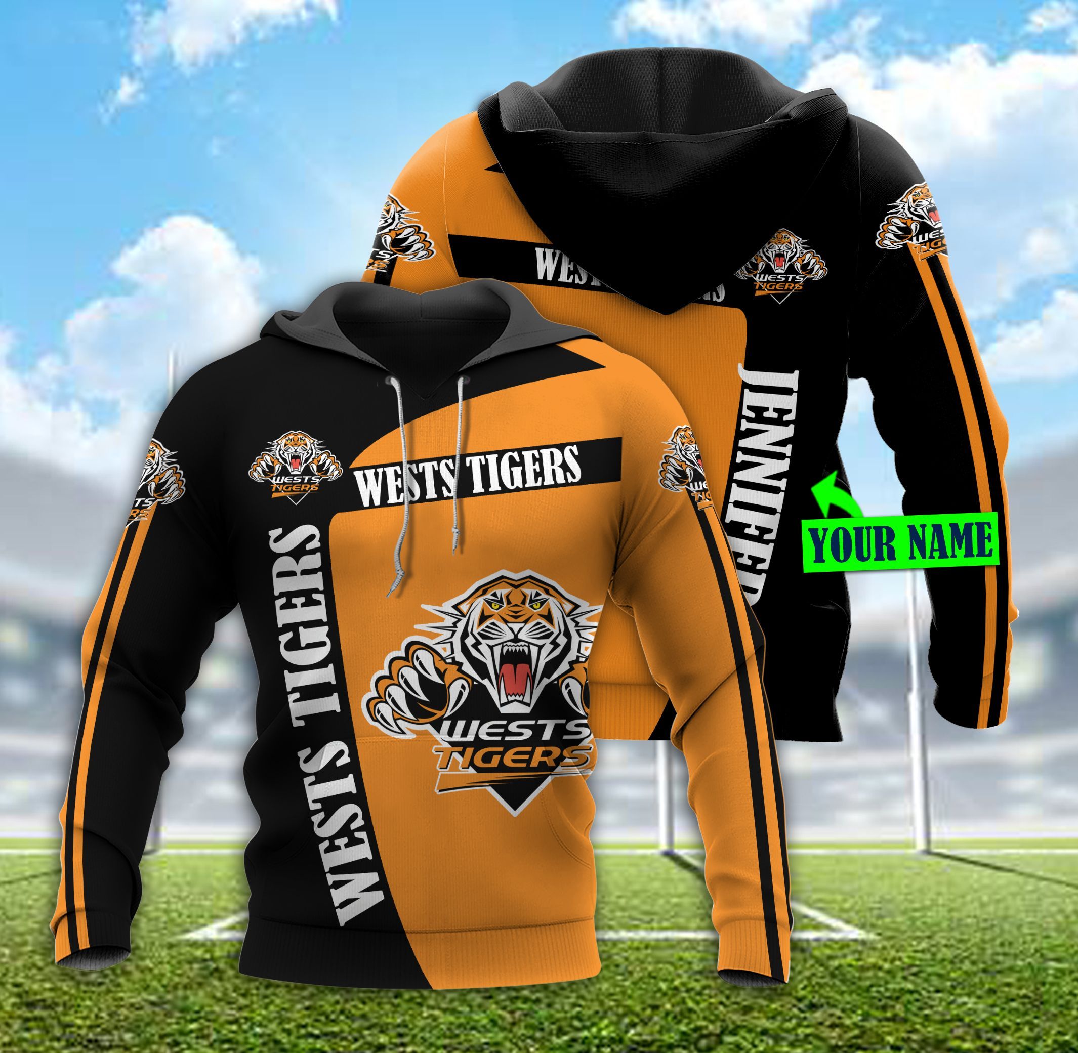 DTT HD091 Wests Tigers 3D Hoodie