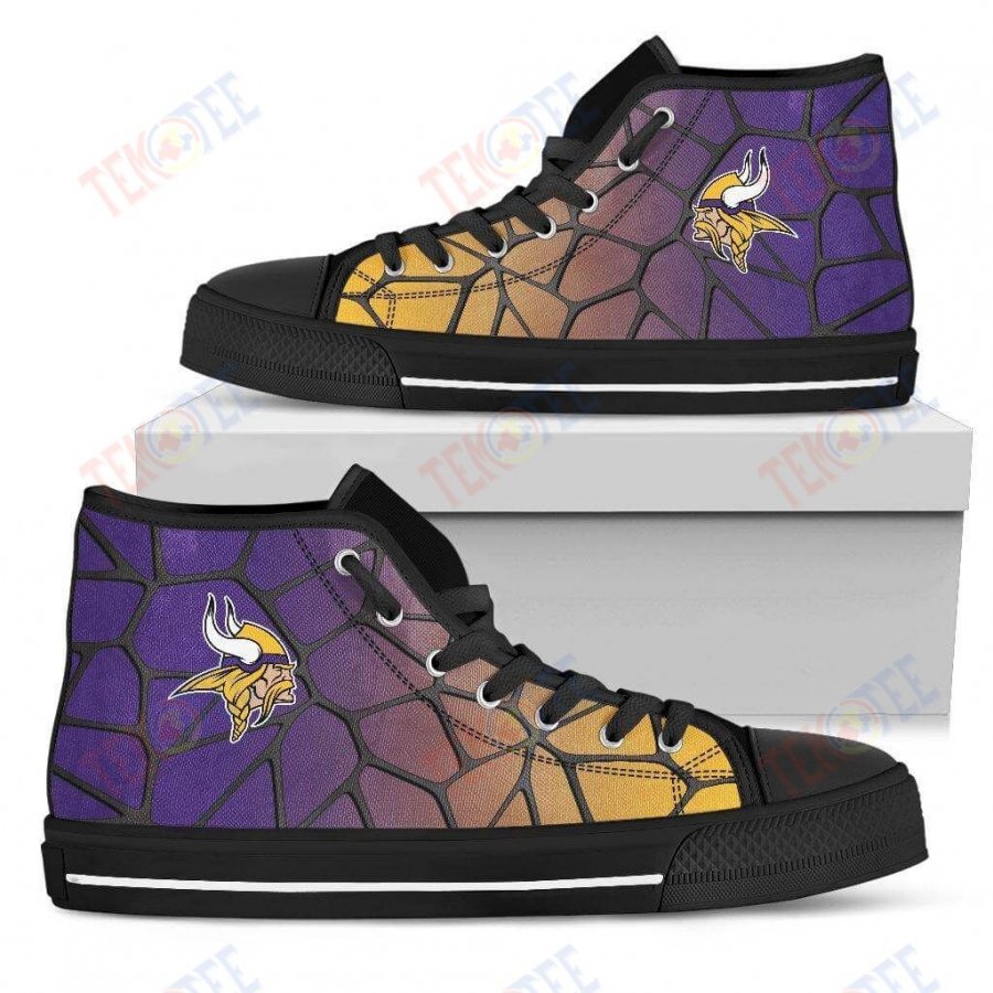 Mens Womens Minnesota Vikings Gradient High Top Shoes Colors Air Cushion Custom Canvas Shoes TMT631