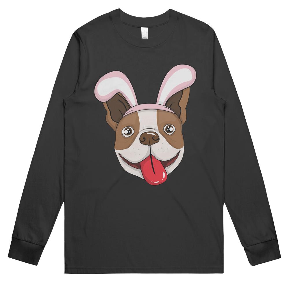 Cute Easter Bulldog Dog Bunny Ears Rabbit Long Sleeve T Shirts