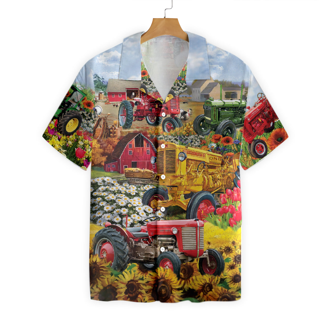 Blooming Flowers In Spring And Tractors Hawaii Shirt Ha73961