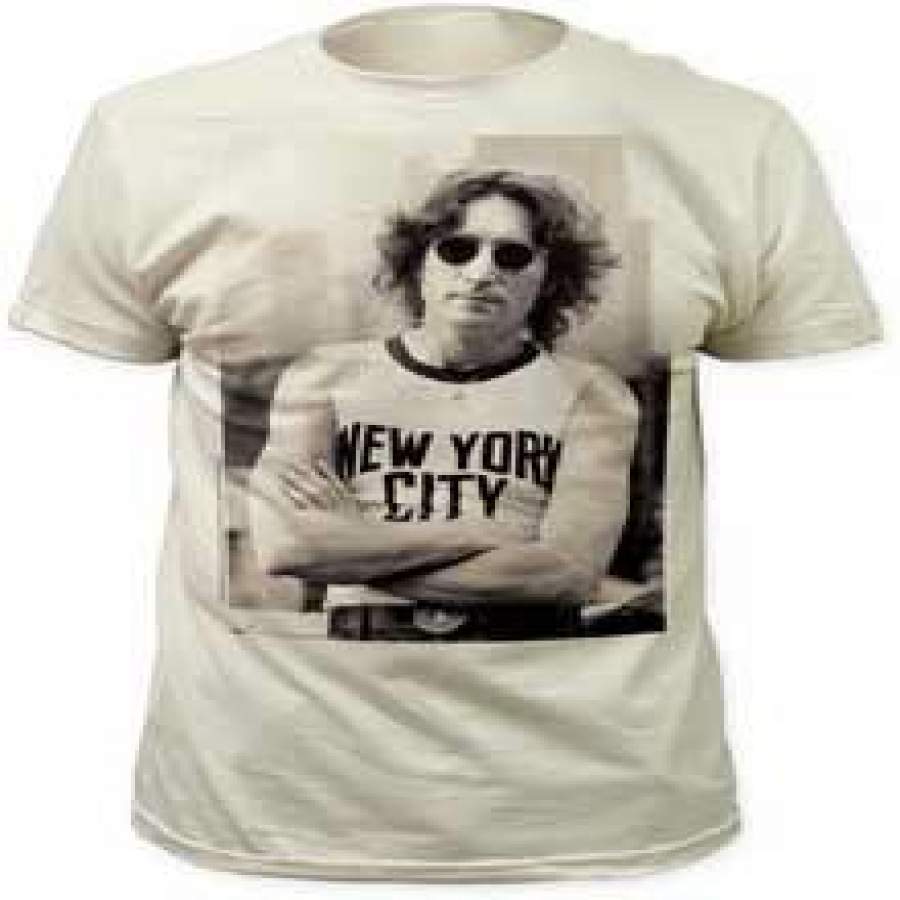 John Lennon New York City Vintage White Fitted t-shirt