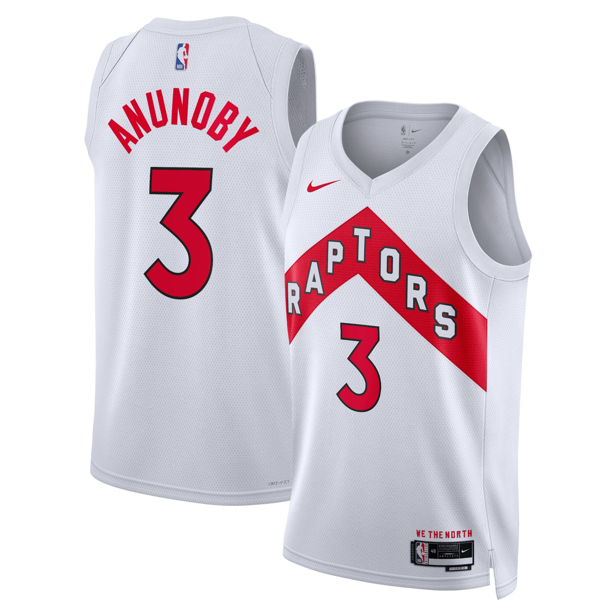 Toronto Raptors Association Edition Swingman Jersey – White – OG Anunoby – Unisex