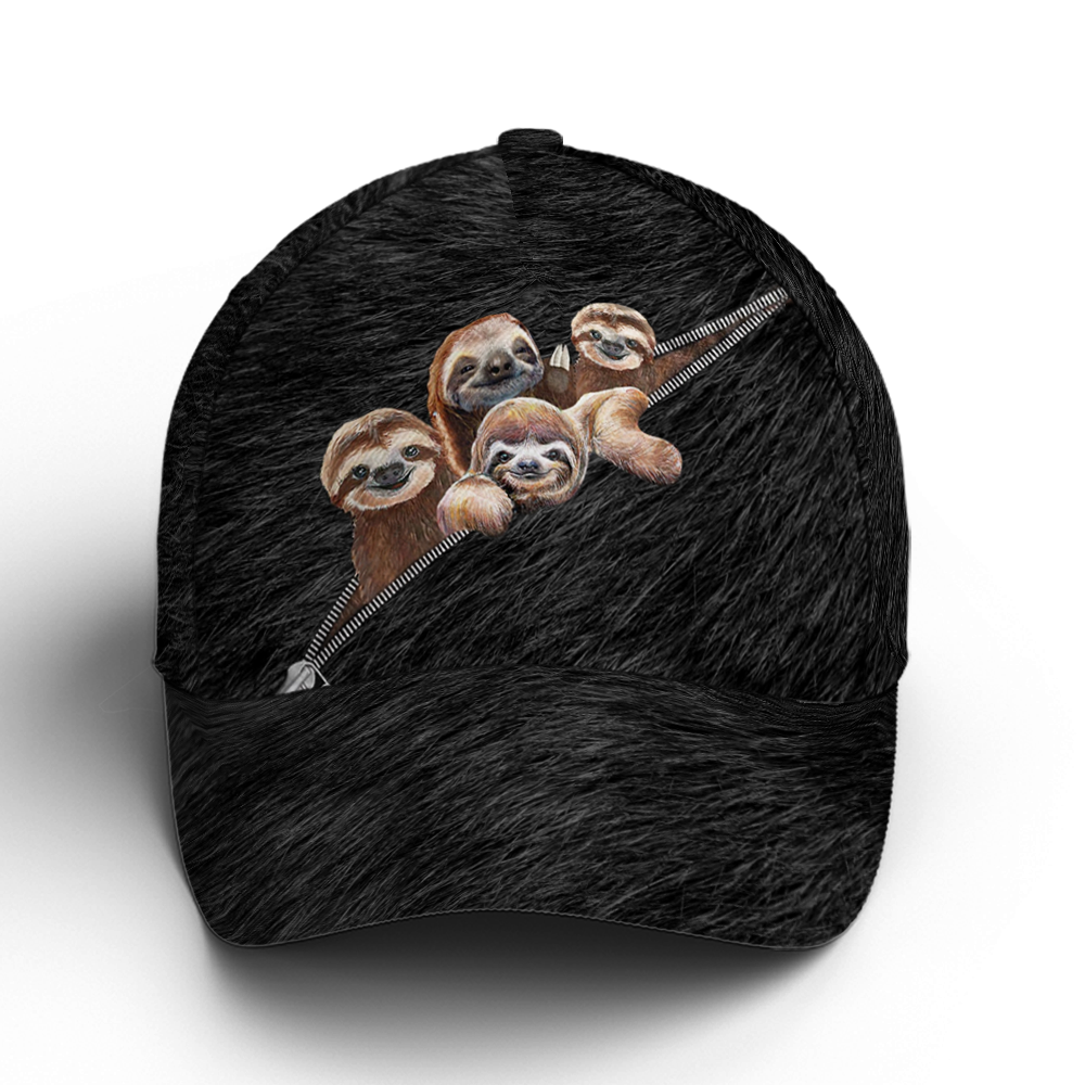 Funny Sloths Black Hair Style Baseball Cap Coolspod