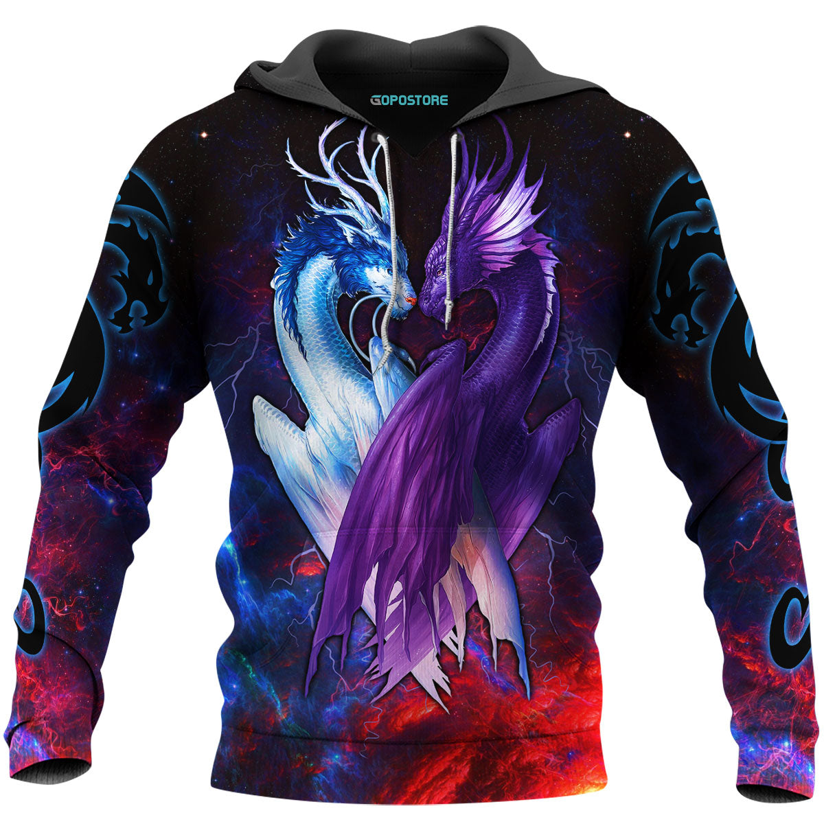 Christmas Dragon Couple 3D All Over Printed Shirts Custom Personalized Text Name Hoodie, Short, Sweater