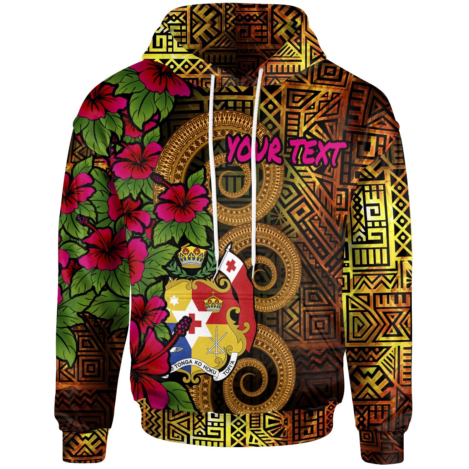 Tonga Polynesian Custom Personalised Hoodie – Hibiscus Vintage – BN12