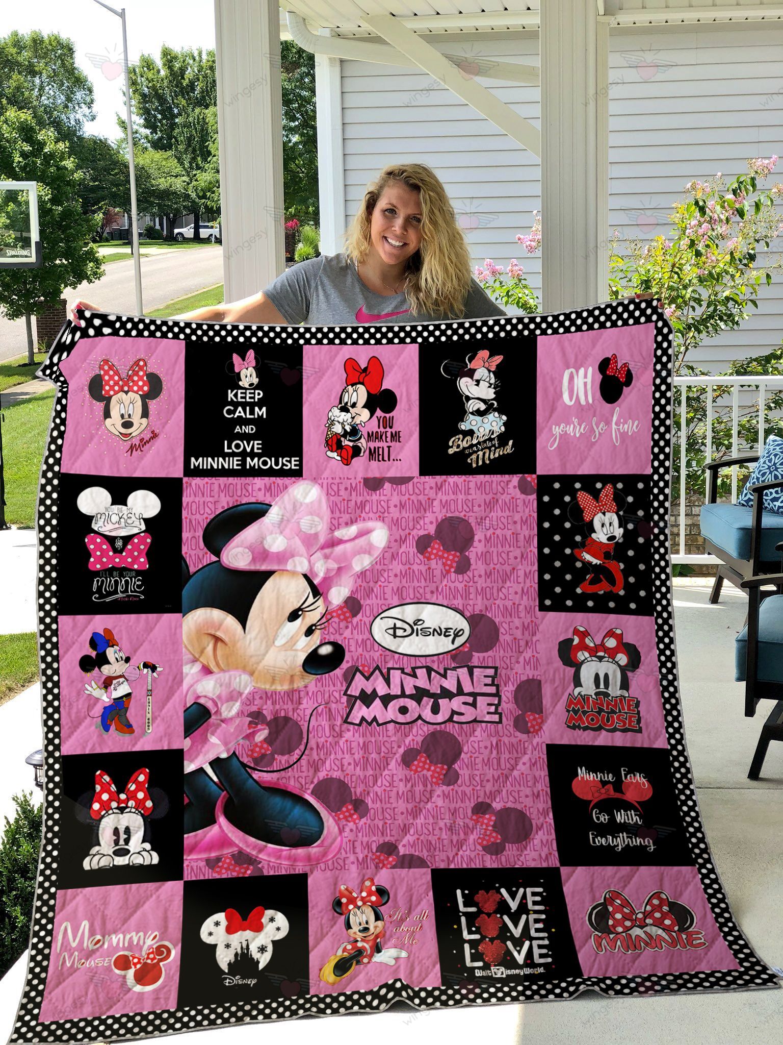 Cartoon Cartoon Minnie Love Quilt Blanket-QT101080Qa