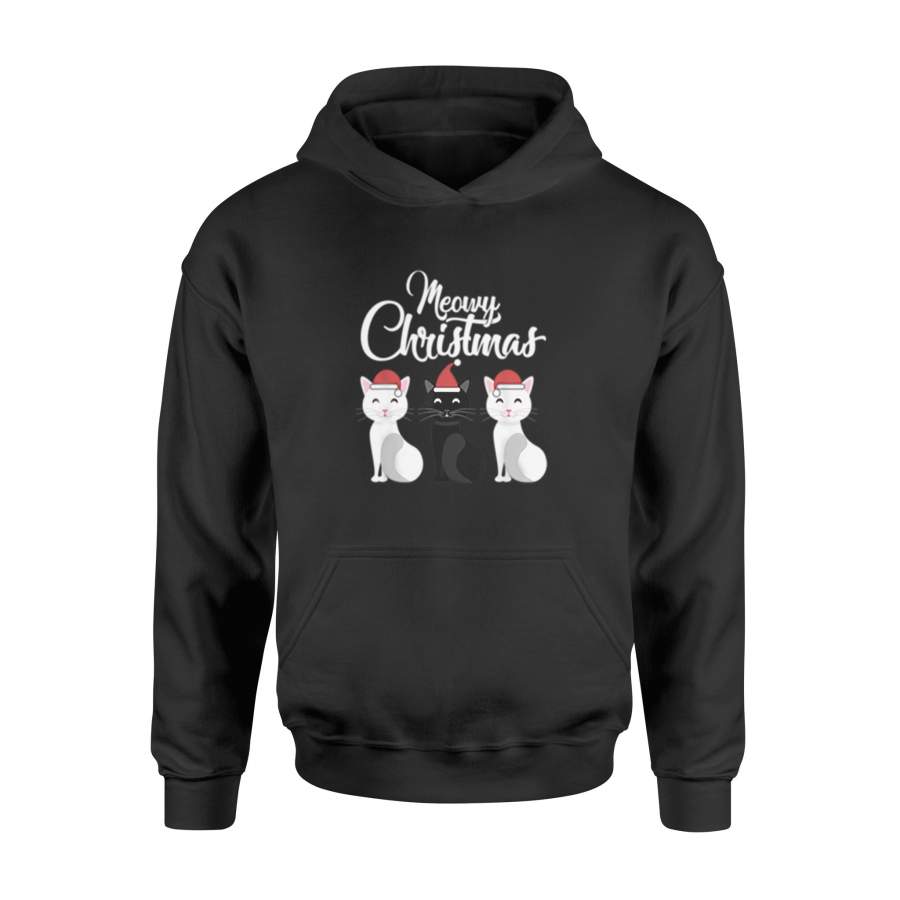Meowy Christmas, Xmas Cat Lover TShirt for Men, Woman – Standard Hoodie