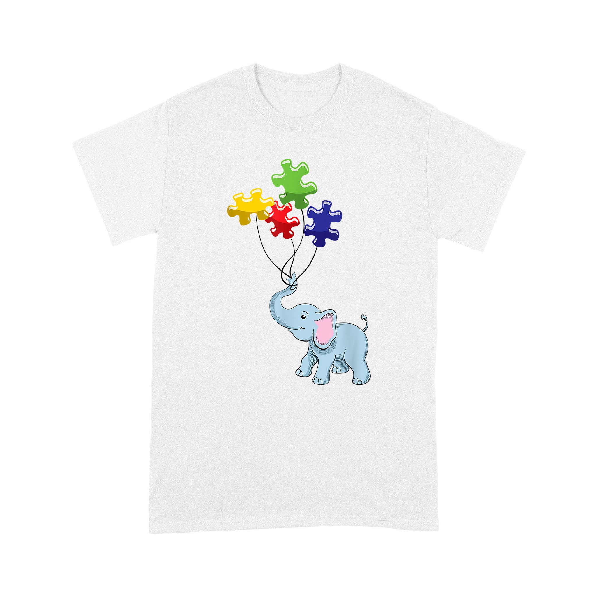 Autism Awareness Elephant With Cute Puzzles – Standard T-shirt