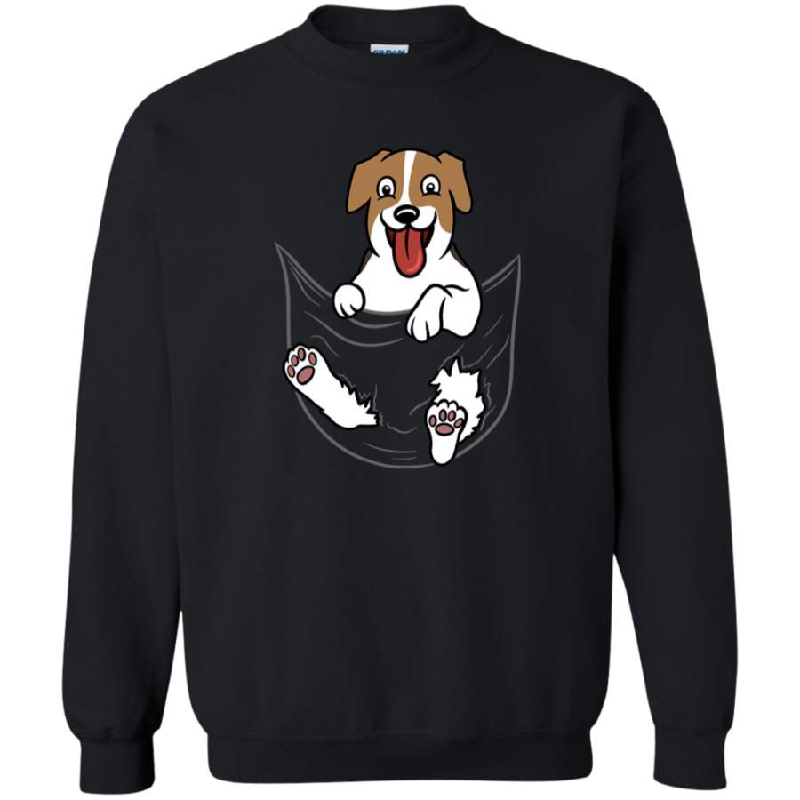 AGR Jack Russell Terrier Pocket Graphic Crewneck Pullover Sweatshirt