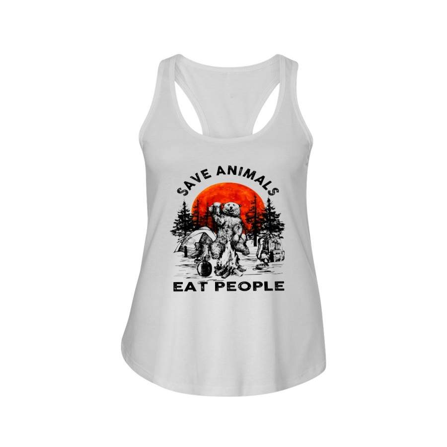 Save Animals Eat People Ladies Flowy Tank