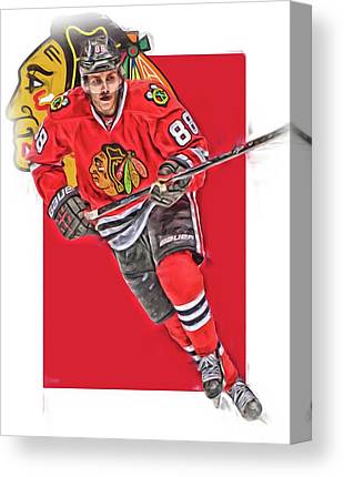 Patrick Kane Chicago Blackhawks Oil Art Series 3 Joe Hamilton Canvas Print